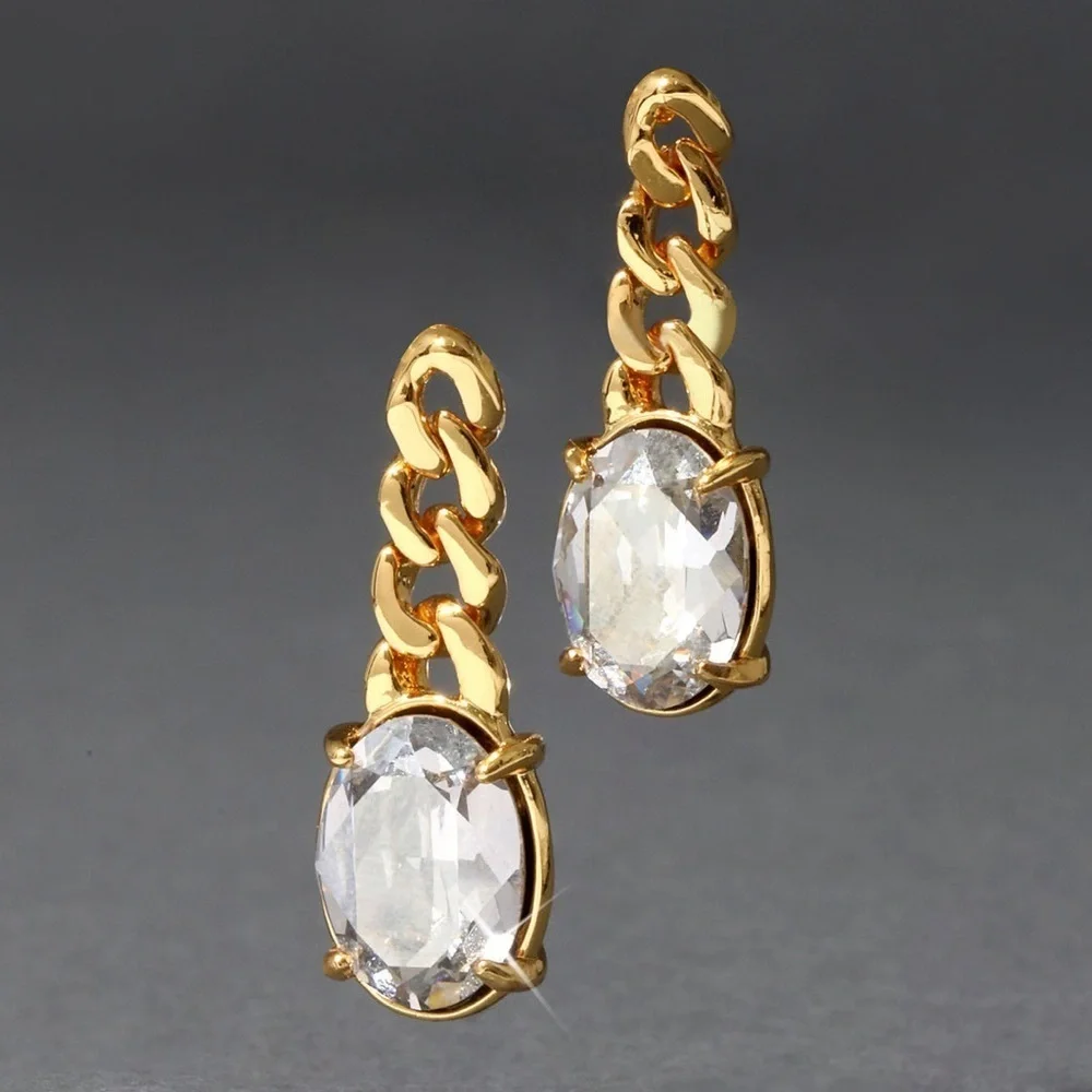 Alexis Bittar Bonbon Crystal Small Drop Post Earring in Gold NWT 125$